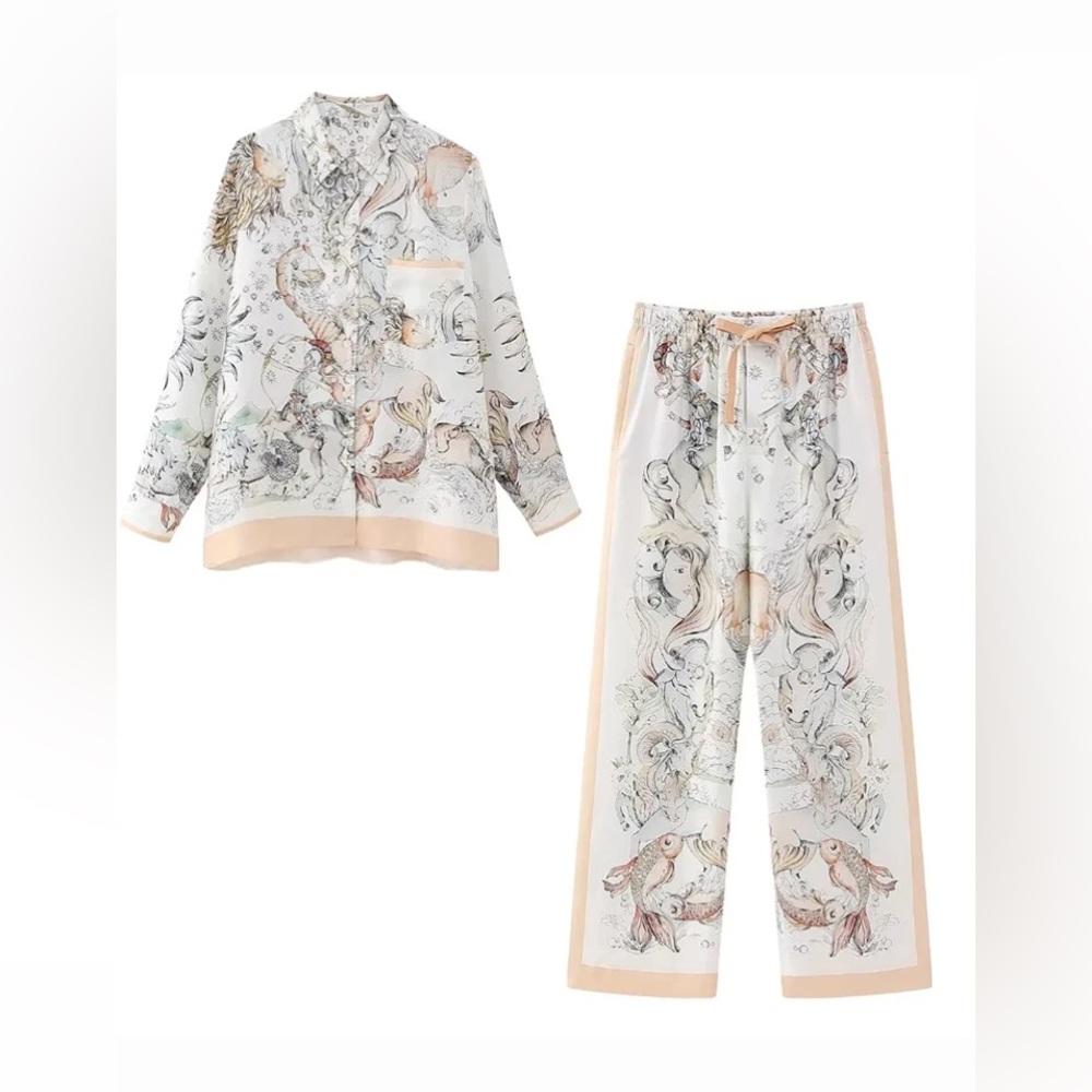 Zara 100% silk set
